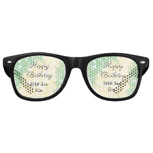 simple minimal calligraphy happy birthday custom retro sunglasses