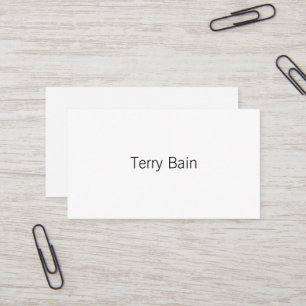 Simple Minimal Centre Front and Back Business Card