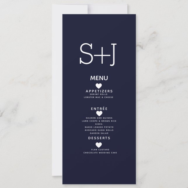Simple Minimal Chocolate Nava Terra Wedding Menu (Front)