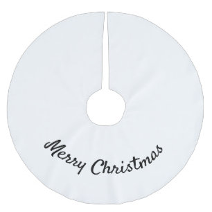simple minimal christmas add your photo text brus brushed polyester tree skirt