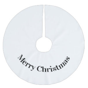 simple minimal christmas add your photo text  brushed polyester tree skirt