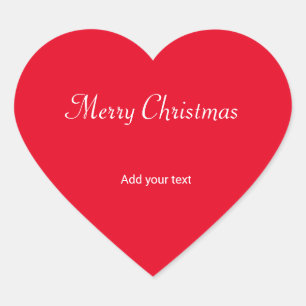 simple minimal christmas times add your text heart sticker