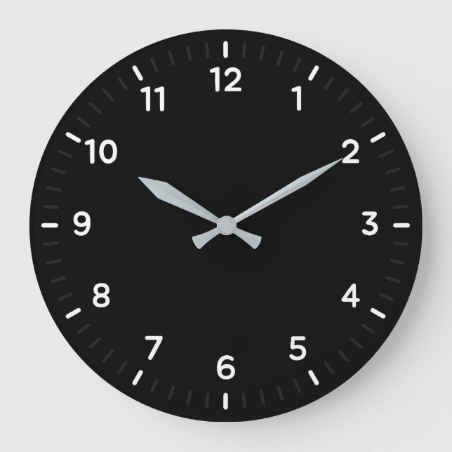 Simple Minimal Classic Dark Wall Clock (Front)