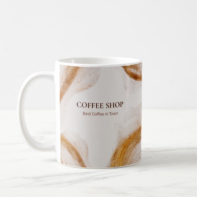 Simple Minimal Coffee Shop Coffee Mug (Left)