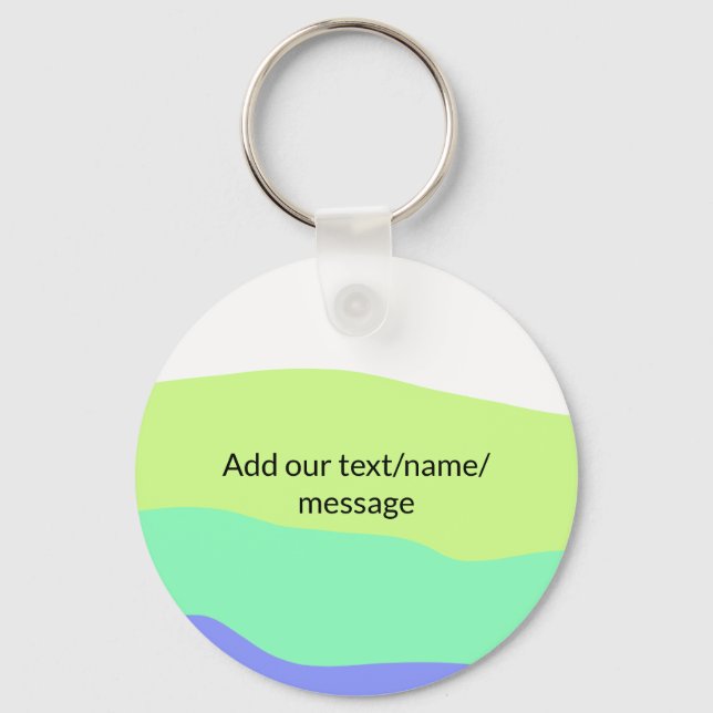 Simple minimal colourful abstract add your text ce key ring (Front)