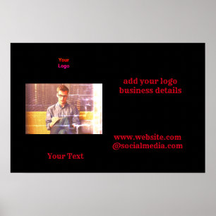 simple minimal colourful add logo photo text sign