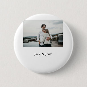 Simple minimal colourful add  name photo text cust 6 cm round badge