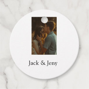 Simple minimal colourful add name photo text cust favour tags