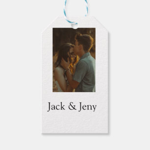 Simple minimal colourful add name photo text cust gift tags