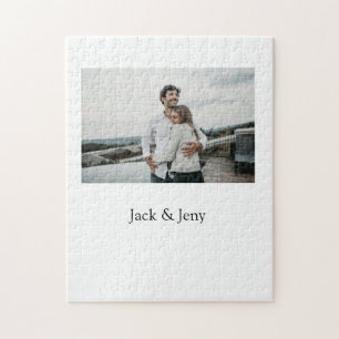 Simple minimal colourful add  name photo text cust jigsaw puzzle