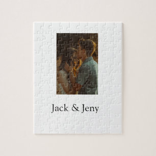 Simple minimal colourful add name photo text cust jigsaw puzzle