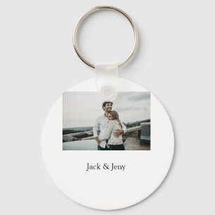 Simple minimal colourful add name photo text cust key ring