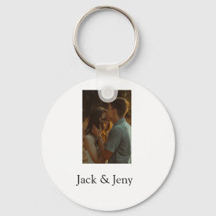 Simple minimal colourful add  name photo text cust key ring