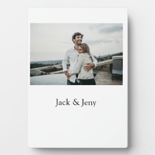 Simple minimal colourful add name photo text cust plaque