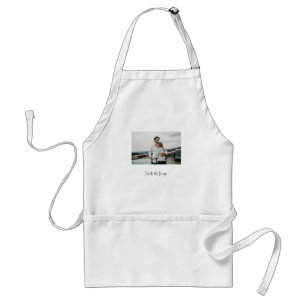 Simple minimal colourful add name photo text cust standard apron