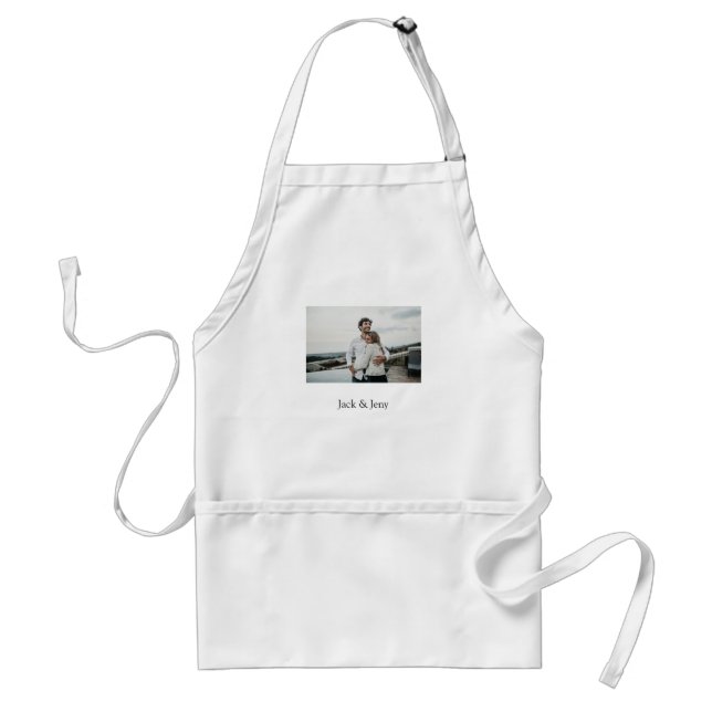 Simple minimal colourful add  name photo text cust standard apron (Front)