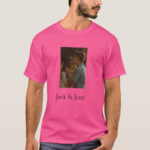 Simple minimal colourful add name photo text cust T-Shirt