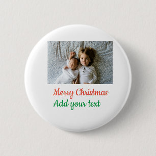 Simple minimal colourful add your name text image 6 cm round badge