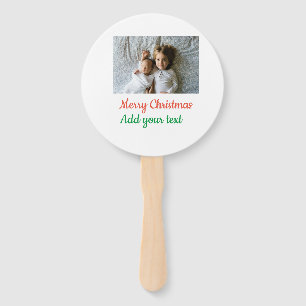 Simple minimal colourful add your name text image hand fan