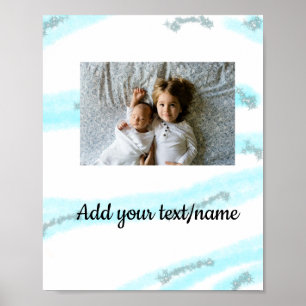 Simple minimal colourful add your name text image poster