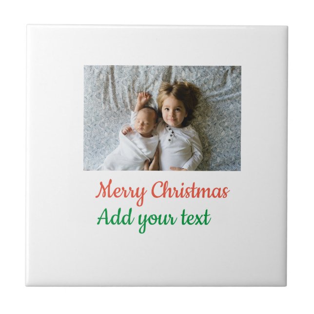 Simple minimal colourful add your name text image tile (Front)