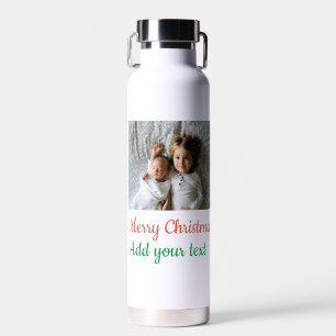 Simple minimal colourful add your name text image water bottle