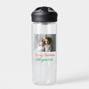Simple minimal colourful add your name text image water bottle