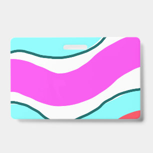 simple minimal colourful red custom personalised t ID badge