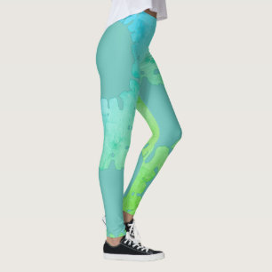 Simple minimal colourful stripes purple green cust leggings