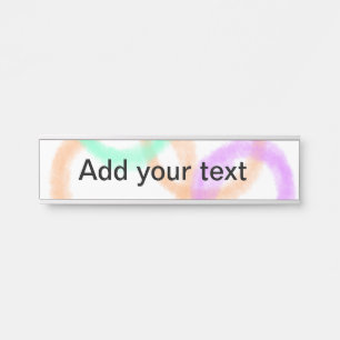 Simple minimal colourful watercolor circle balls   door sign