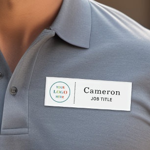 Simple Minimal Company Logo Employee Name Tag