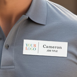 Simple Minimal Company Logo Employee  Name Tag