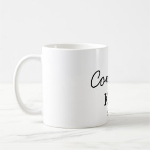 Simple minimal congrats add letters monogram date coffee mug