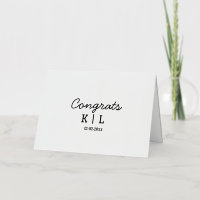 Simple minimal congrats add letters monogram date
