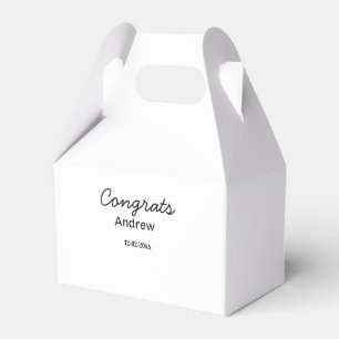 Simple minimal congrats add name date year graduat favour box