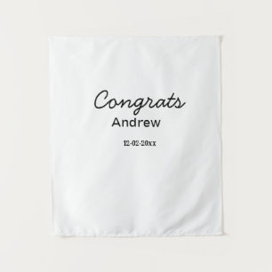 Simple minimal congrats add name date year graduat tapestry
