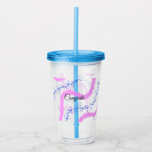 Simple minimal congratulations add your text name acrylic tumbler