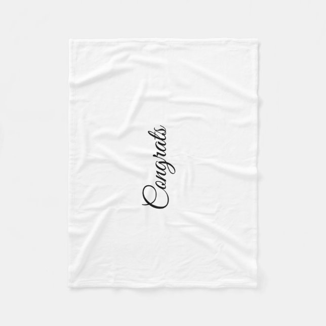 Simple minimal congratulations add your text name  fleece blanket (Front)