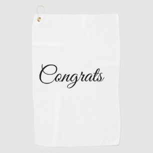 Simple minimal congratulations add your text name golf towel