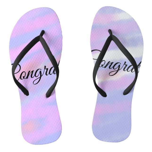 Simple minimal congratulations add your text name  jandals (Footbed)