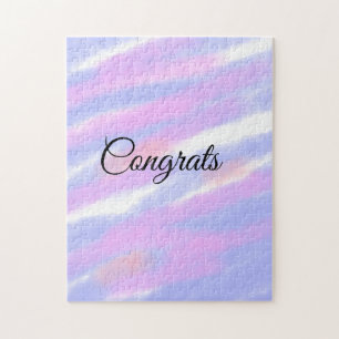 Simple minimal congratulations add your text name  jigsaw puzzle
