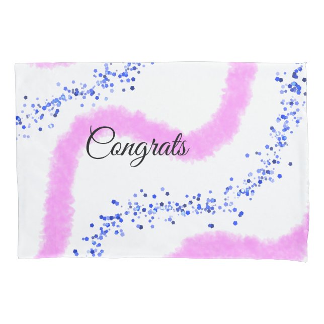 Simple minimal congratulations add your text name  pillowcase (Front)
