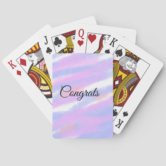 Simple minimal congratulations add your text name  playing cards (Back)