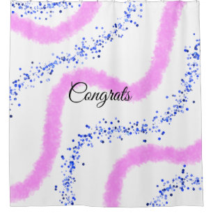 Simple minimal congratulations add your text name shower curtain