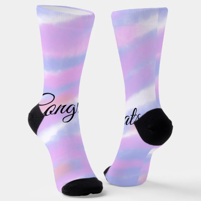Simple minimal congratulations add your text name  socks (Angled)