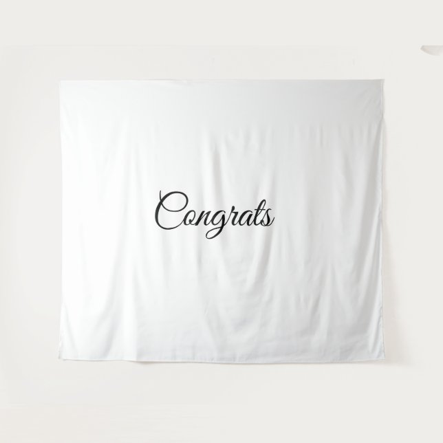 Simple minimal congratulations add your text name  tapestry (Front (Horizontal))