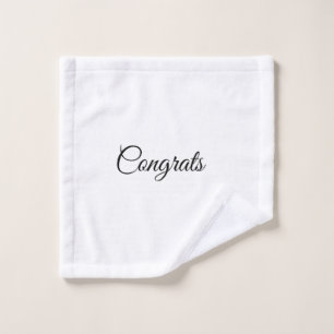Simple minimal congratulations add your text name wash cloth