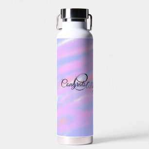 Simple minimal congratulations add your text name water bottle