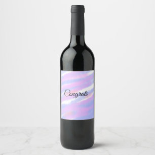 Simple minimal congratulations add your text name wine label