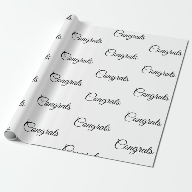 Simple minimal congratulations add your text name  wrapping paper (Unrolled)